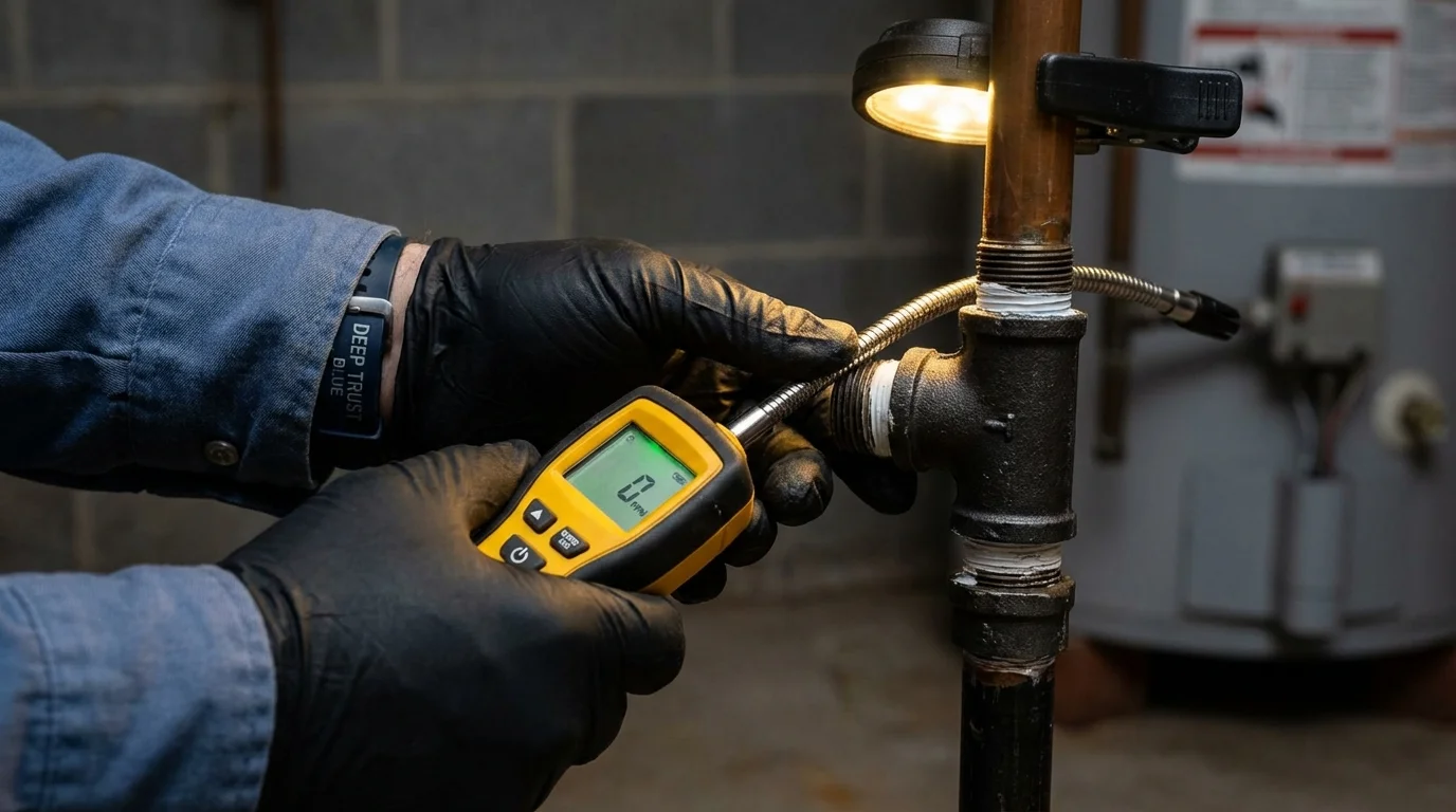 Gas leak detection with electronic sniffer by Johns Plumbing LLC in Sylacauga