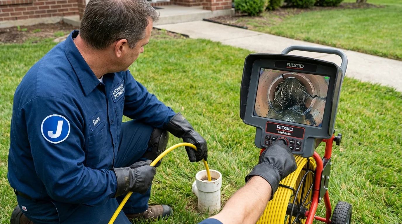 Sewer camera inspection being performed by Johns Plumbing LLC in Sylacauga
