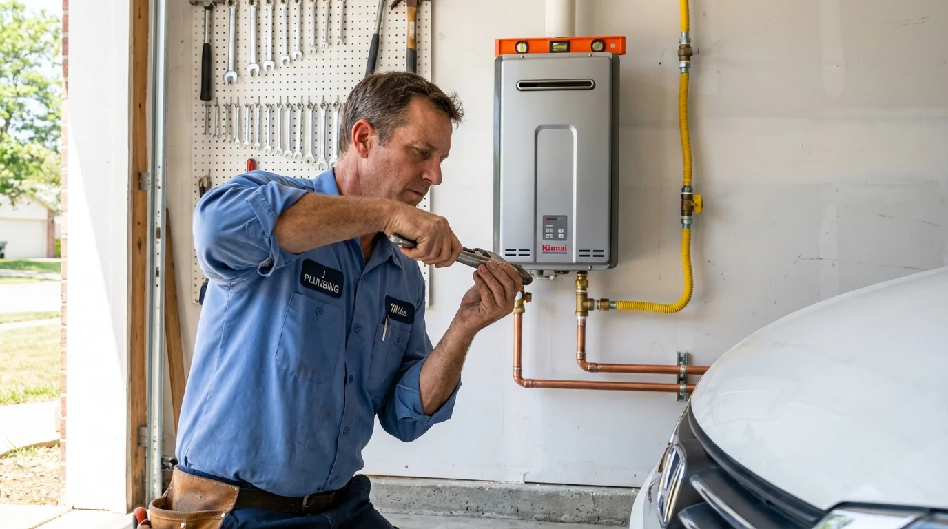 Tankless water heater installation by a Johns Plumbing LLC plumber in Sylacauga